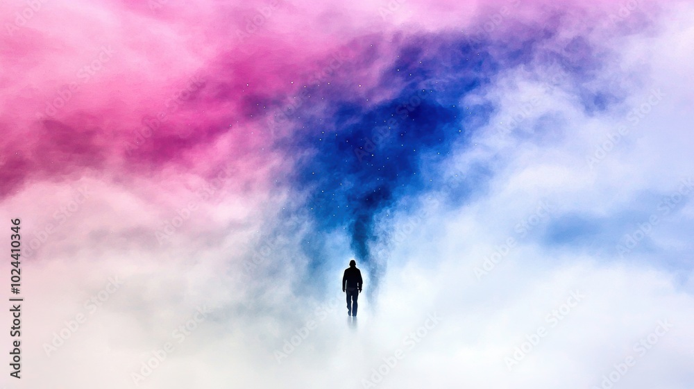 Dreamlike Journey Through Colorful Clouds and Fog Dreamlike Journey Through Colorful Clouds and Fog