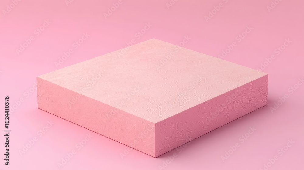 3D rendering of a minimal abstract blank pink wooden square 3D rendering of a minimal abstract blank pink wooden square