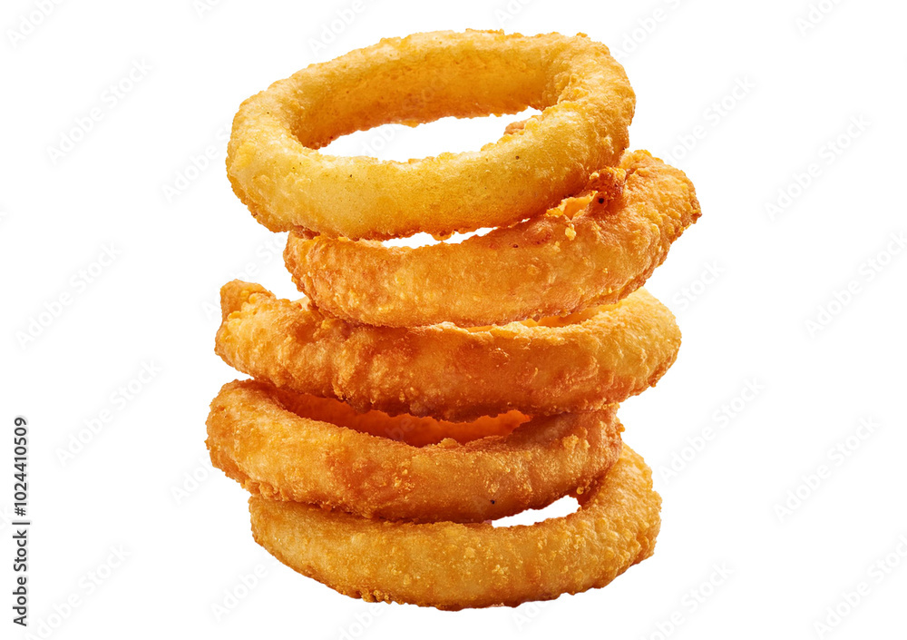 onion rings chips front view full length isolated on transparent or white background onion rings chips front view full length isolated on transparent or white background