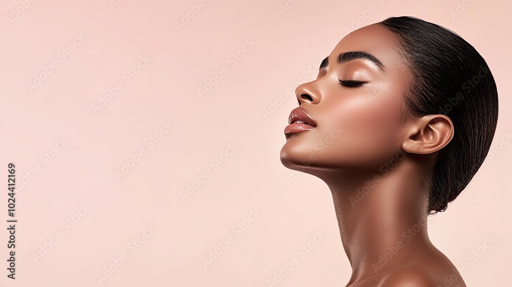 Elegant Portrait of a Skincare Model Showcase Elegant Portrait of a Skincare Model Showcase
