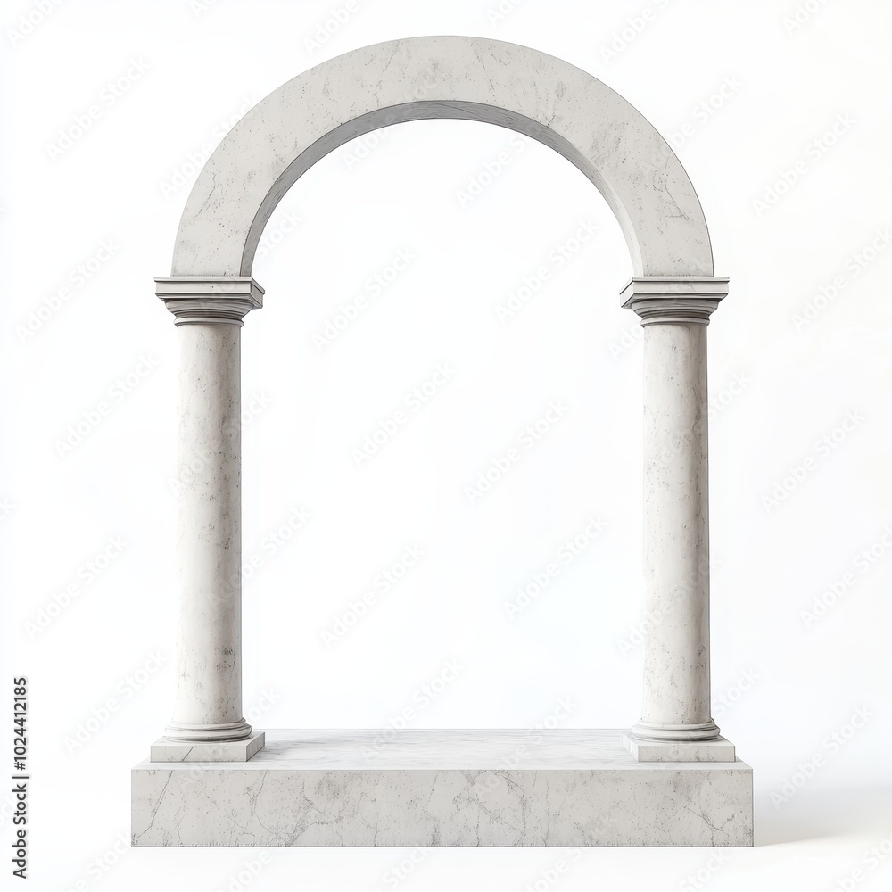 A marble archway featuring two columns, designed for aesthetic or architectural purposes. A marble archway featuring two columns, designed for aesthetic or architectural purposes.