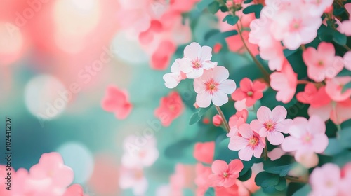 Close Up of Geranium Rozanne Blossoms in a Garden photo