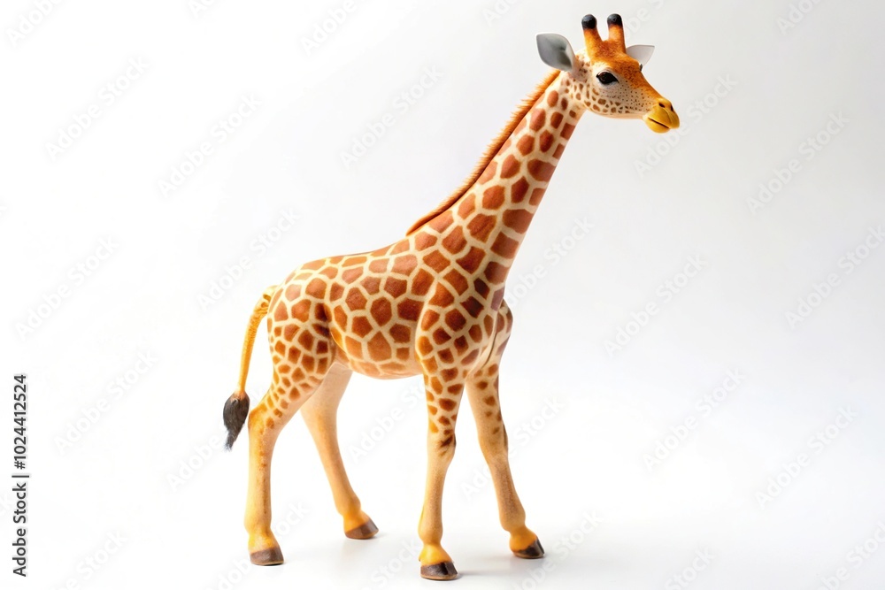 Obraz premium toy giraffe isolated on white background Extreme Close-Up