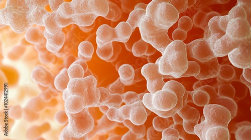 A microscopic 3D view of a growing embryonic stem cell colony, with cells adhering to each other and forming a dense, spherical mass.