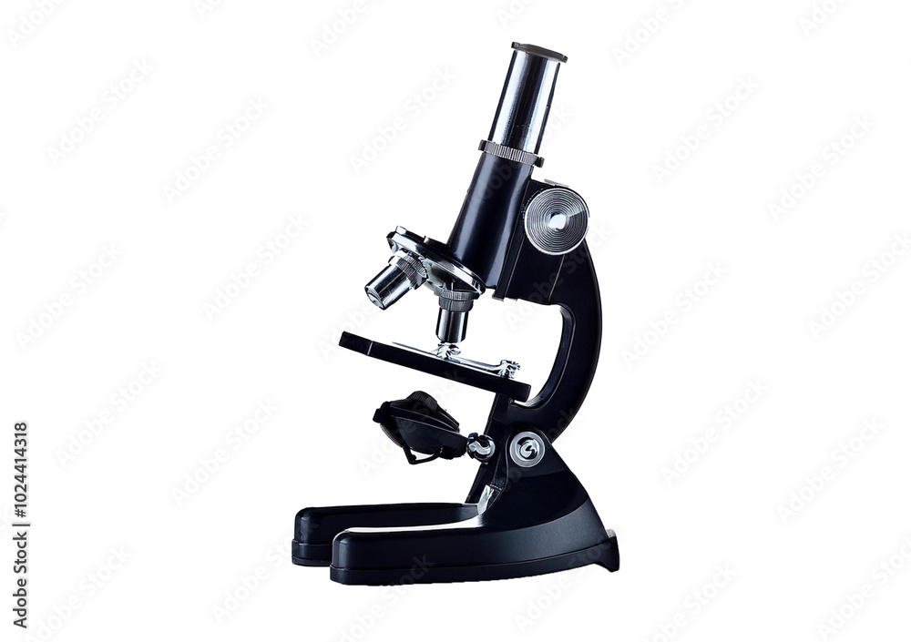 Small Microscope isolated on transparent or white background Small Microscope isolated on transparent or white background