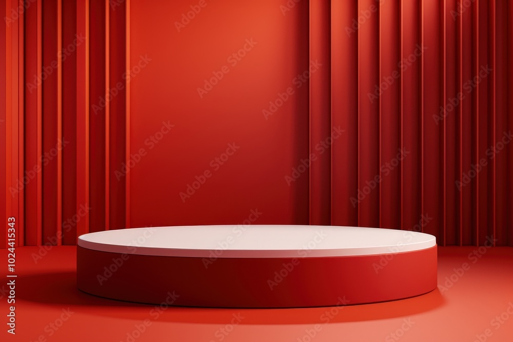 Red Minimalist Product Stand Red Minimalist Product Stand