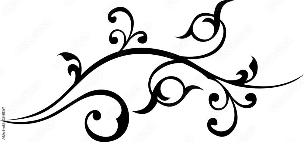 Swirl Floral Line Art Ornament Swirl Floral Line Art Ornament