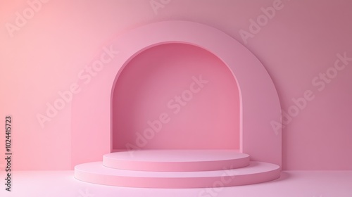 Abstract pink geometric background modern minimalist mockup for podium display or showcase 3D rendering