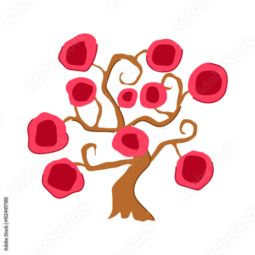 whispering fantasy magic tree cartoon. glowing sacred, majestic legendary, secret bewitched whispering fantasy magic tree sign. isolated symbol vector illustration