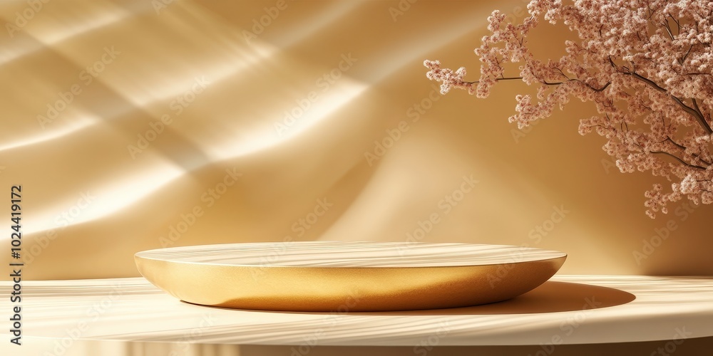 Golden Podium with Floral Accents Golden Podium with Floral Accents