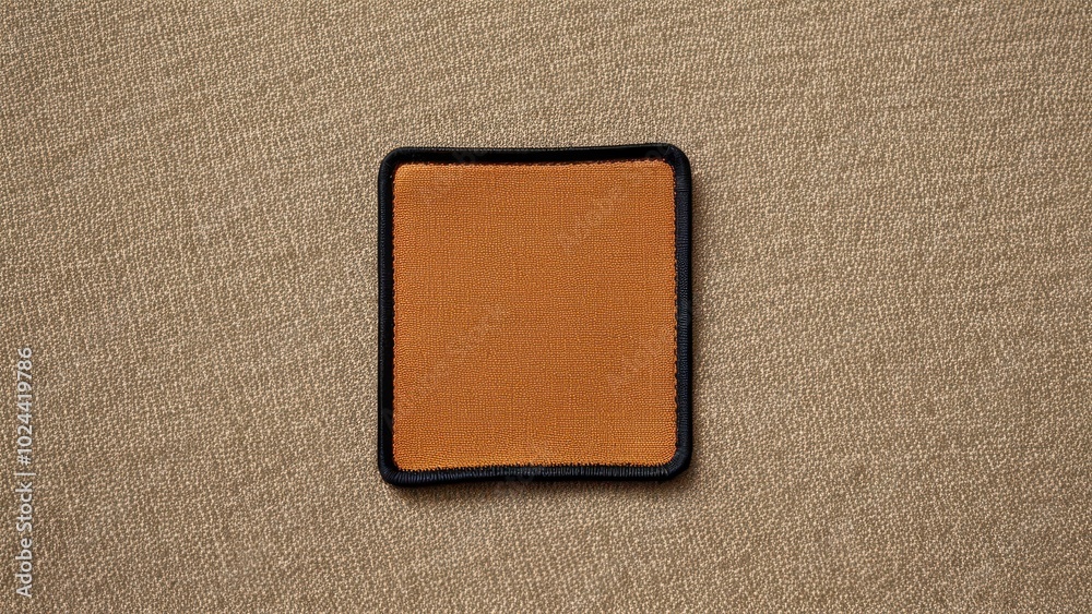 Fototapeta premium High-quality patch mockup. Ideal for showcasing leather patches, fabric designs, or branding elements for apparel or accessories.