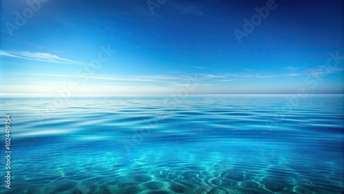 Tranquil ocean with light blue background beneath the sea