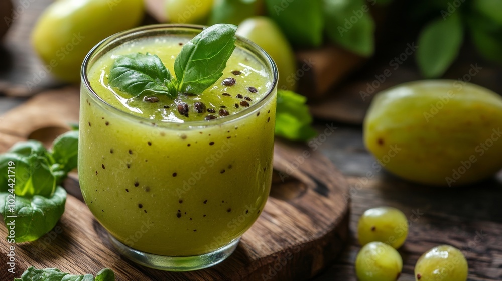 Gooseberry basil smoothie Gooseberry basil smoothie
