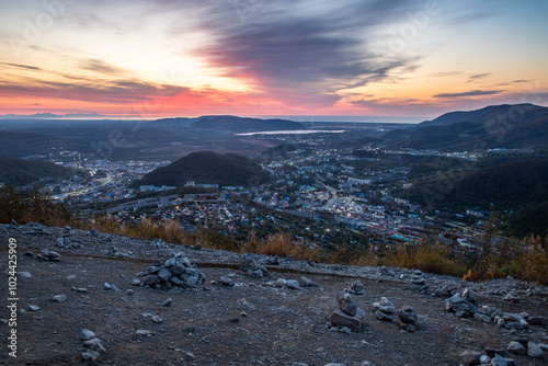 sunrise over  Petropavlosk-Kamchatsky