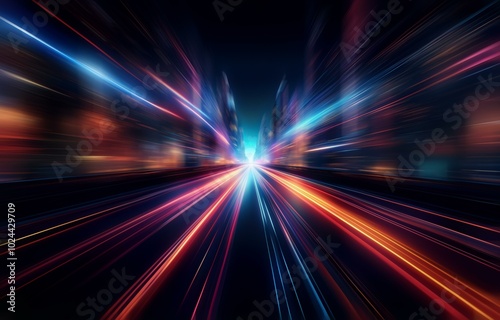 Abstract digital art with diagonal lines of light, creating a sense of motion and speed.