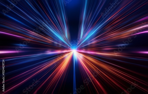 Abstract digital art with glowing lines of light.