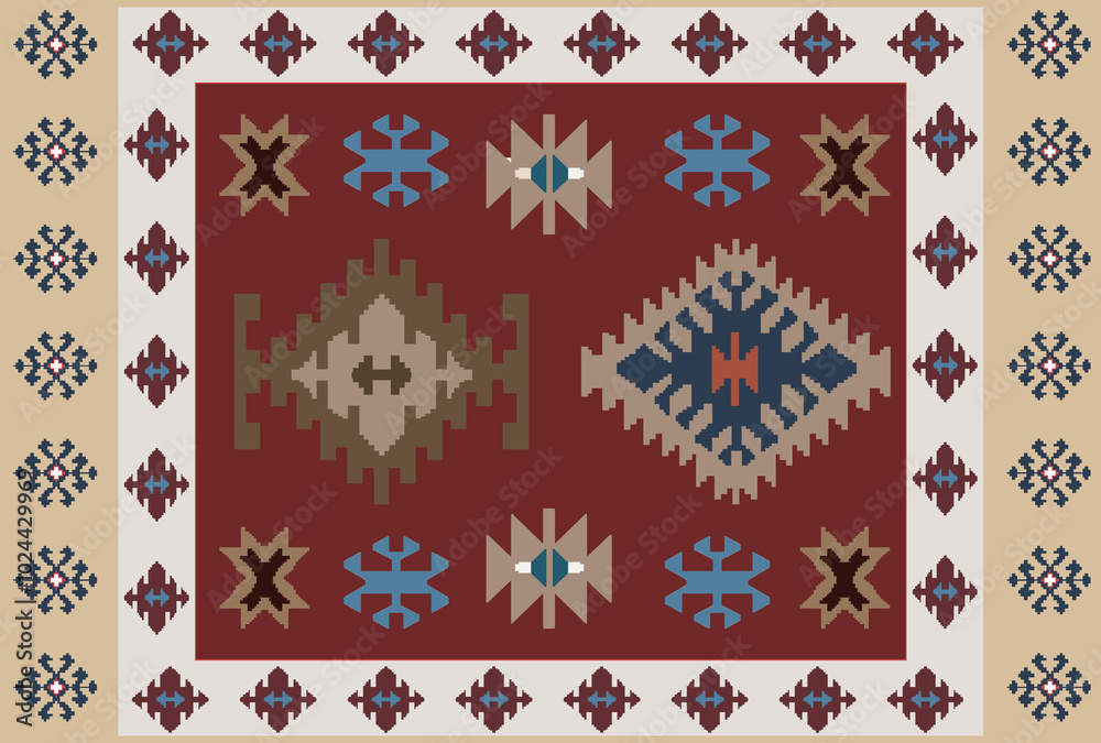 Kilim Carpet modern Pattern with texture and trending colors in high resolution
Kilim Carpet modern Pattern with texture and trending colors in high resolution