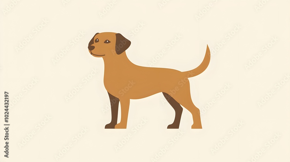 A Brown Dog with Dark Brown Ears and a Tail A Brown Dog with Dark Brown Ears and a Tail