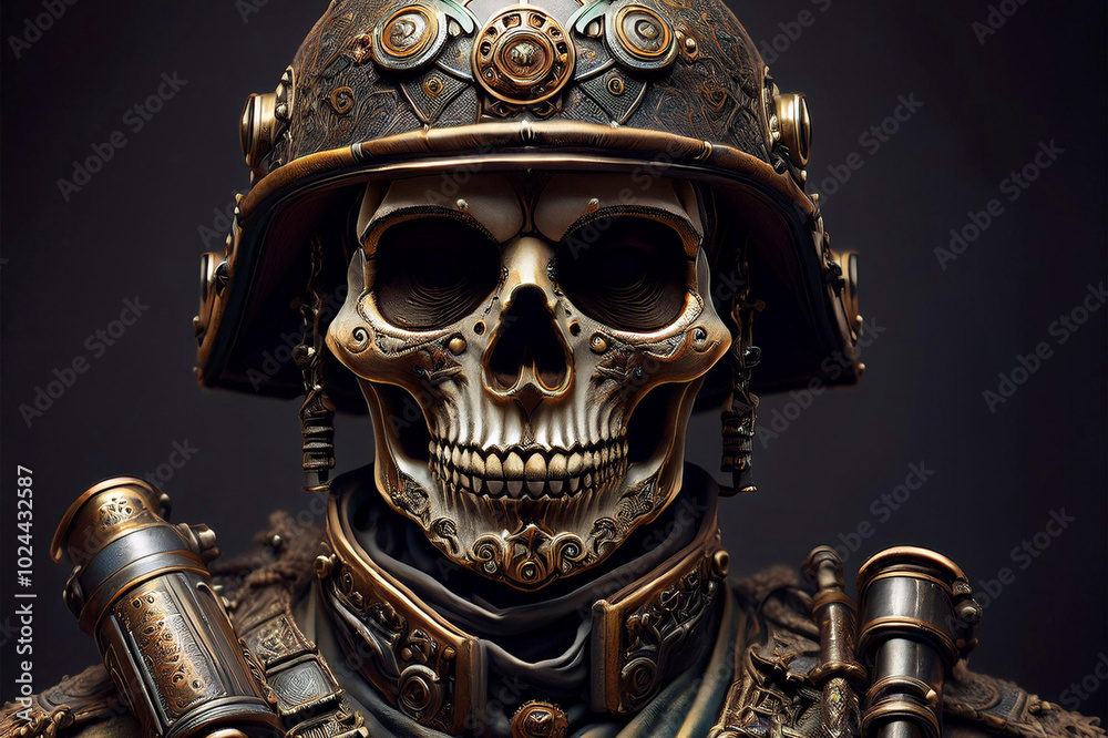 Fototapeta premium Photographs that fuse the elegance of catrinas with the audacity of pirates. Each image captures the mystery and beauty of Day of the Dead, combining art, tradition and adventure in a vibrant tribute 