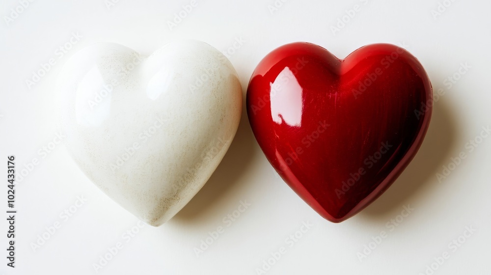 Obraz premium Hearts on white.
