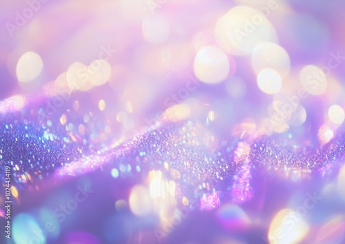 mesmerizing holographic light effect background featuring soft purple and blue hues, creating dreamy and ethereal atmosphere. shimmering sparkles evoke sense of wonder and magic photo