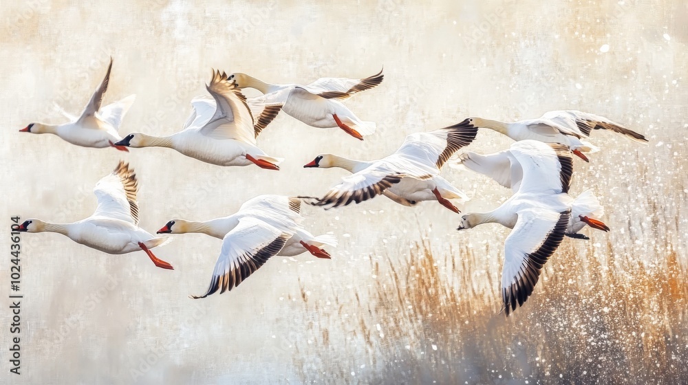Obraz premium New Mexico's Bosque del Apache: Snow geese