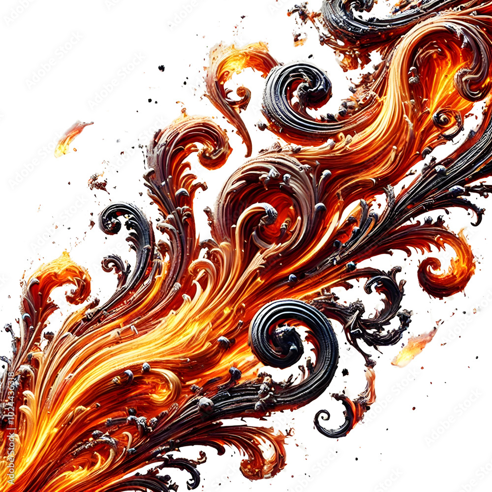 Vibrant Abstract Swirls of Fire and Energy Vibrant Abstract Swirls of Fire and Energy
