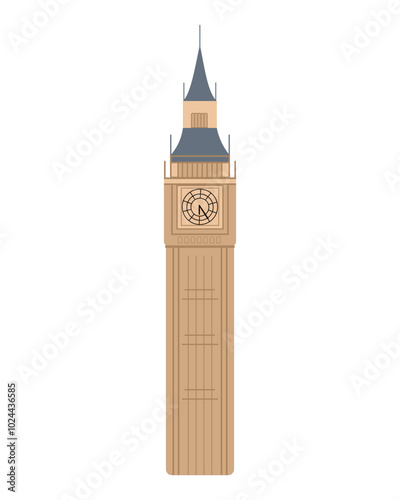 Vector illustration of the British Big Ben
