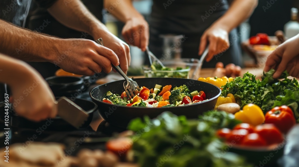 Salad teamwork with fresh ingredients. Salad teamwork with fresh ingredients.