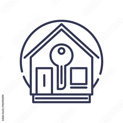 House with key symbolizing access and approval.