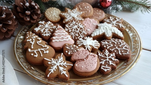 Gingerbread cookies in a festive mix