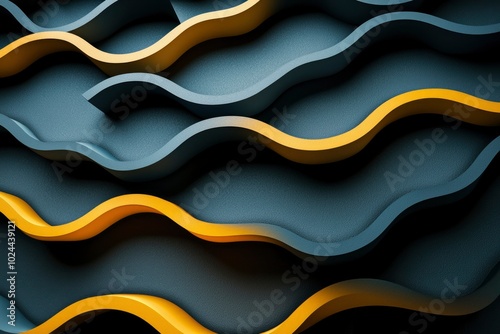 Wallpaper Mural Abstract Background of Intertwining Yellow and Gray Waves Torontodigital.ca