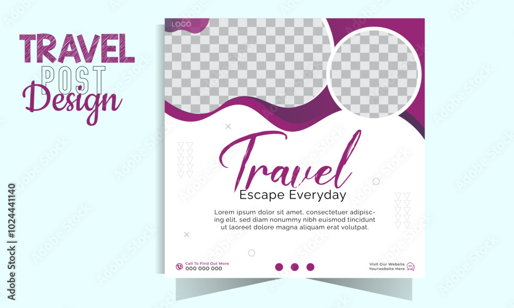 Social media banner post template for travel. Promo poster for an online beach vacation this summer. flying when traveling. Social media design for vacation and tour advertising. Social media banner post template for travel. Promo poster for an online beach vacation this summer. flying when traveling. Social media design for vacation and tour advertising.