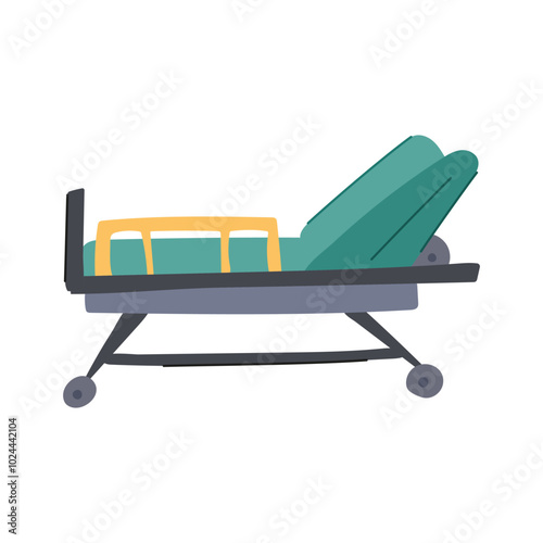 bariatric hospital bed cartoon. pediatric icu, mattress rails, headboard footboard bariatric hospital bed sign. isolated symbol vector illustration