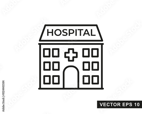 Hospital line icon. Hospital icon logo