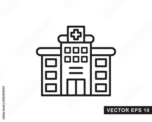 Hospital line icon. Hospital icon logo