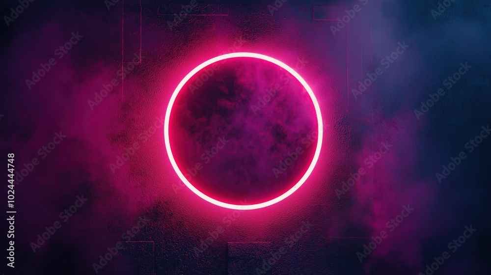 Neon Circle on Dark Background Neon Circle on Dark Background