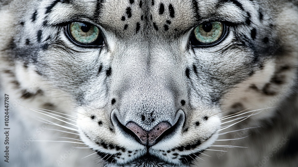 Naklejka premium A stunning close-up of a snow leopard
