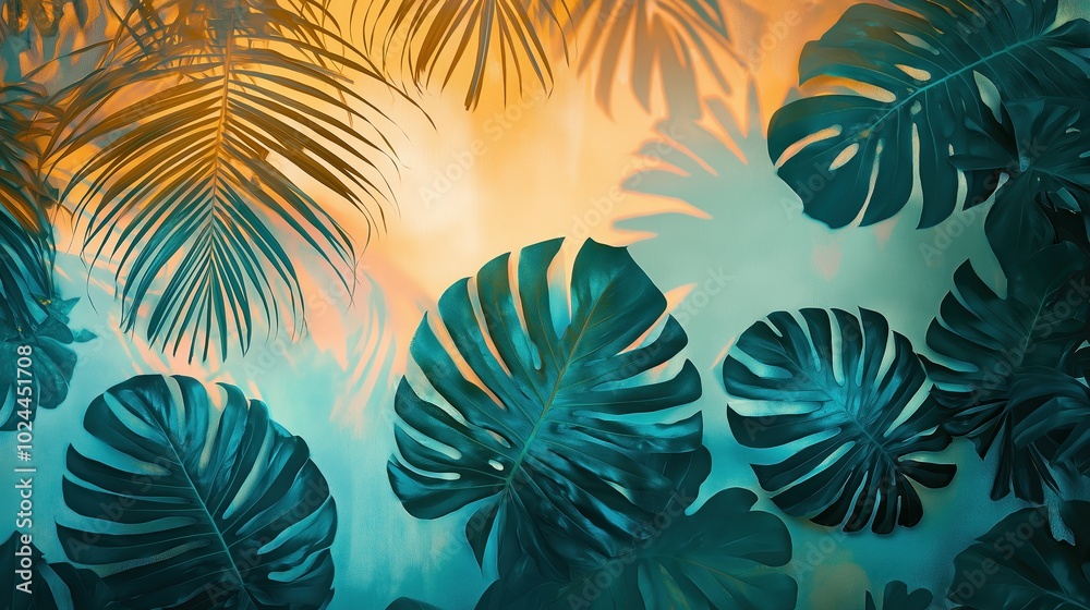 Tropical Leaves Shadow Play Tropical Leaves Shadow Play