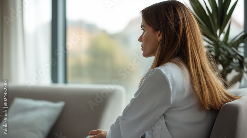 A therapist sits quietly in a modern office, focused on her patient. The atmosphere is serene, promoting comfort and openness for discussing psychological health, copy space Free Download A therapist sits quietly in a modern office, focused on her patient. The atmosphere is serene, promoting comfort and openness for discussing psychological health, copy space - GFXLoad