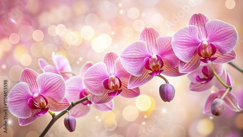 Lush pink orchids with a soft bokeh background