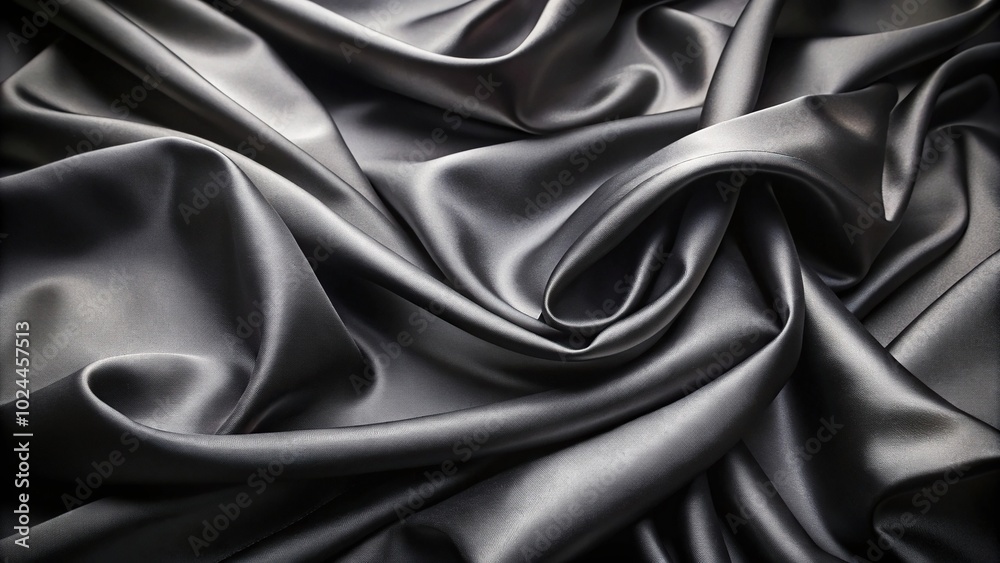 Obraz premium Luxurious black silk satin fabric background with smooth texture