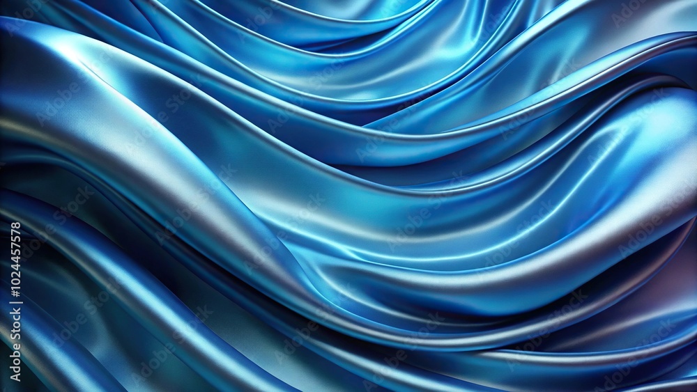 Fototapeta premium Luxurious blue satin fabric background with elegant leading lines