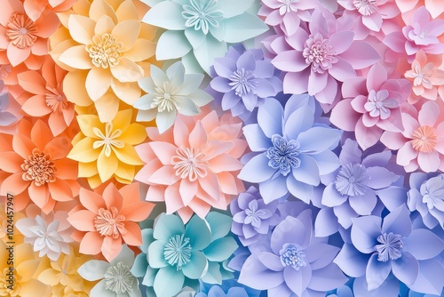 Colorful Paper Flowers in Pastel Tones
