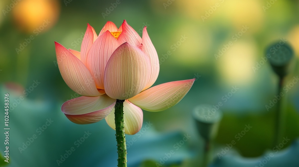 Obraz premium Vertical shot: Lotus in greenery.