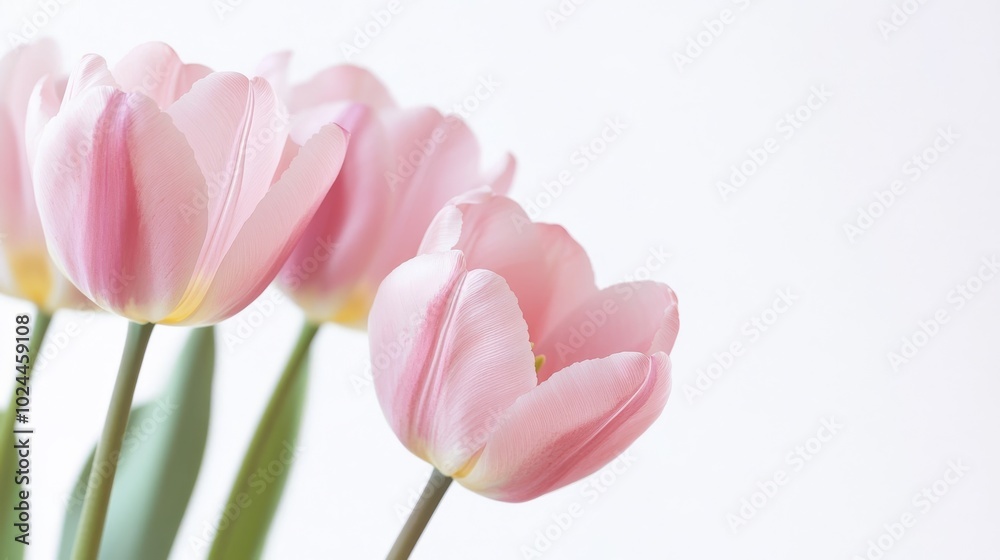 Tulips on white.
