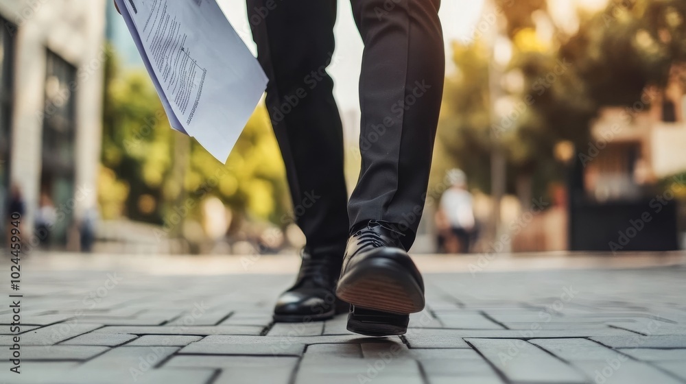 Man walking with documents Man walking with documents