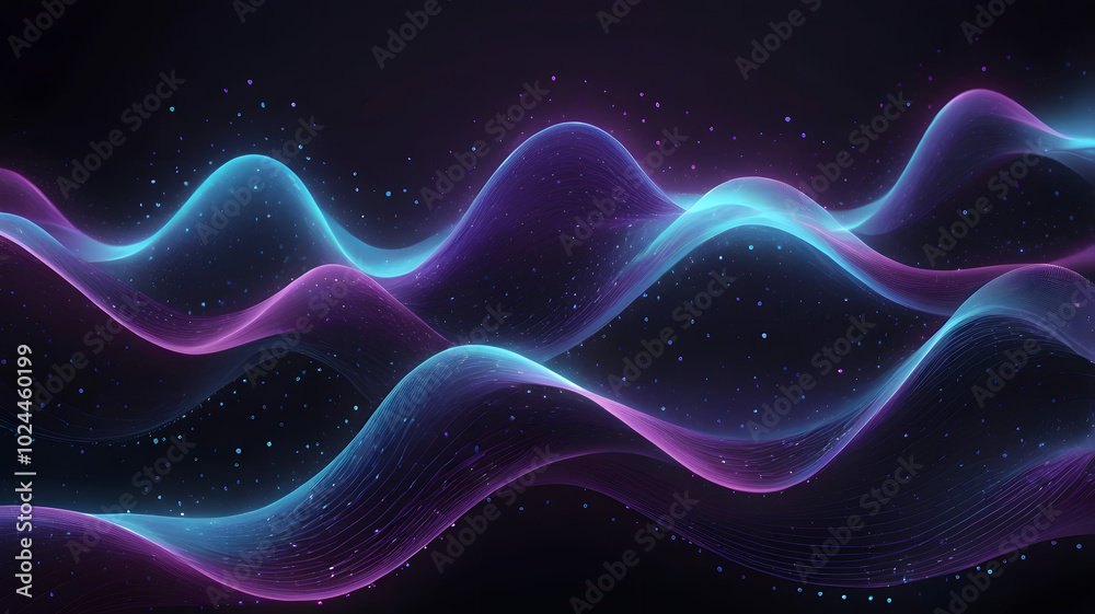 Glowing blue fractal lines dance through a cosmic nebula, creating a mesmerizing abstract backdrop for futuristic designs Glowing blue fractal lines dance through a cosmic nebula, creating a mesmerizing abstract backdrop for futuristic designs