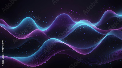 Glowing blue fractal lines dance through a cosmic nebula, creating a mesmerizing abstract backdrop for futuristic designs