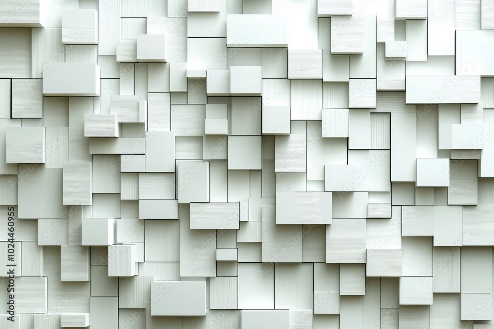 Abstract White Wall with Recessed Squares Abstract White Wall with Recessed Squares